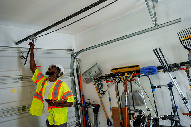 Professional Garage Door Panel Replacement technician working in New Sharon, IA